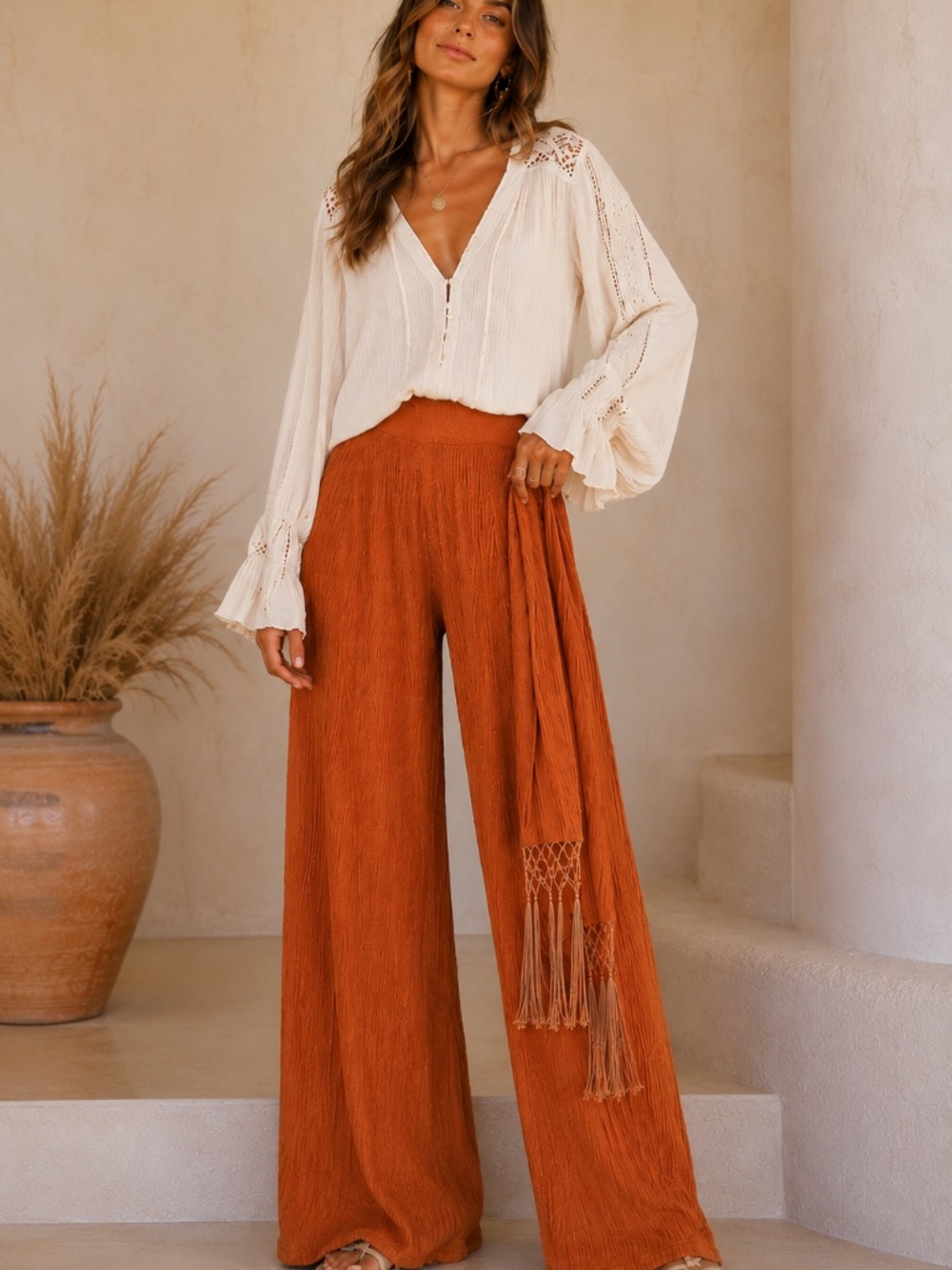 SAVANNAH MORROW Silk-Bamboo Vea Trousers  Sz S NWT